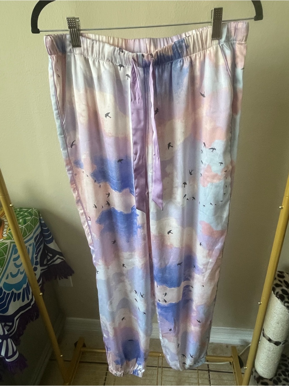 Victoria’s Secret Satin Sky Bird Pajama Pants